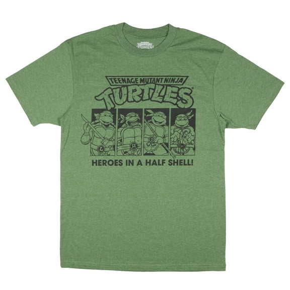 Teenage Mutant Ninja Turtles Men's Heroes In a Half Shell Subtle Character Design Adult Short Sleeve T-Shirt
