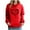 Red, variant on Sevevn Women's Printed Off Shoulder Sleeves Long Sleeved Top Hooded Sweatshirt Red S Gift for Adults