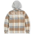 thumbnail image 2 of Jordan Craig KIDS  Boys Flannel Over Shirt With Hood (Khaki), 2 of 7