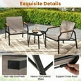 thumbnail image 5 of YYAo Patio Seating Sets,Outdoor Conversation Sets,3 Piece Outdoor Chair Set with Breathable Fabric Seat and Armrests-Brown, 5 of 10