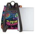 thumbnail image 3 of Naloa Neon Graffiti Urban Art Print Leather Backpack Purse for Women and Ladies,Shoulder Travel Daypacks Bags,Laptop Backpack for Women, 3 of 4