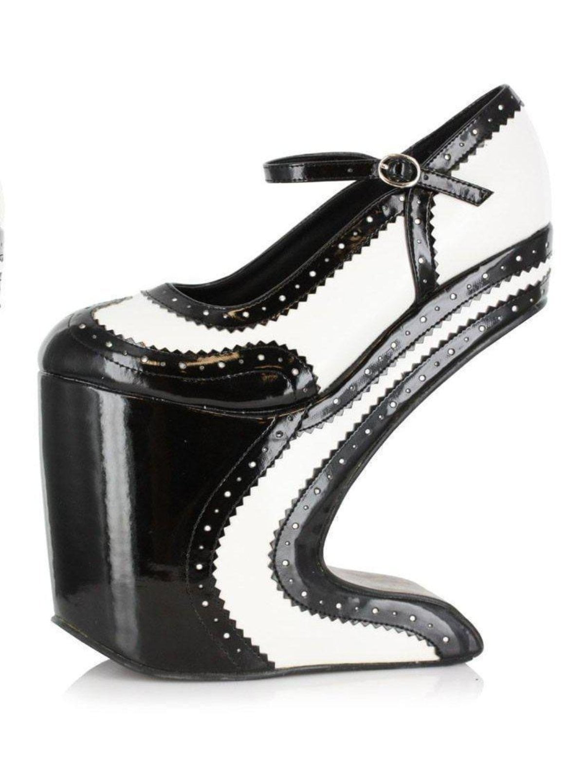 Ellie Shoes E-BP579-Aubrey 5 Heel Platform Shoes White/Black / 8 ...