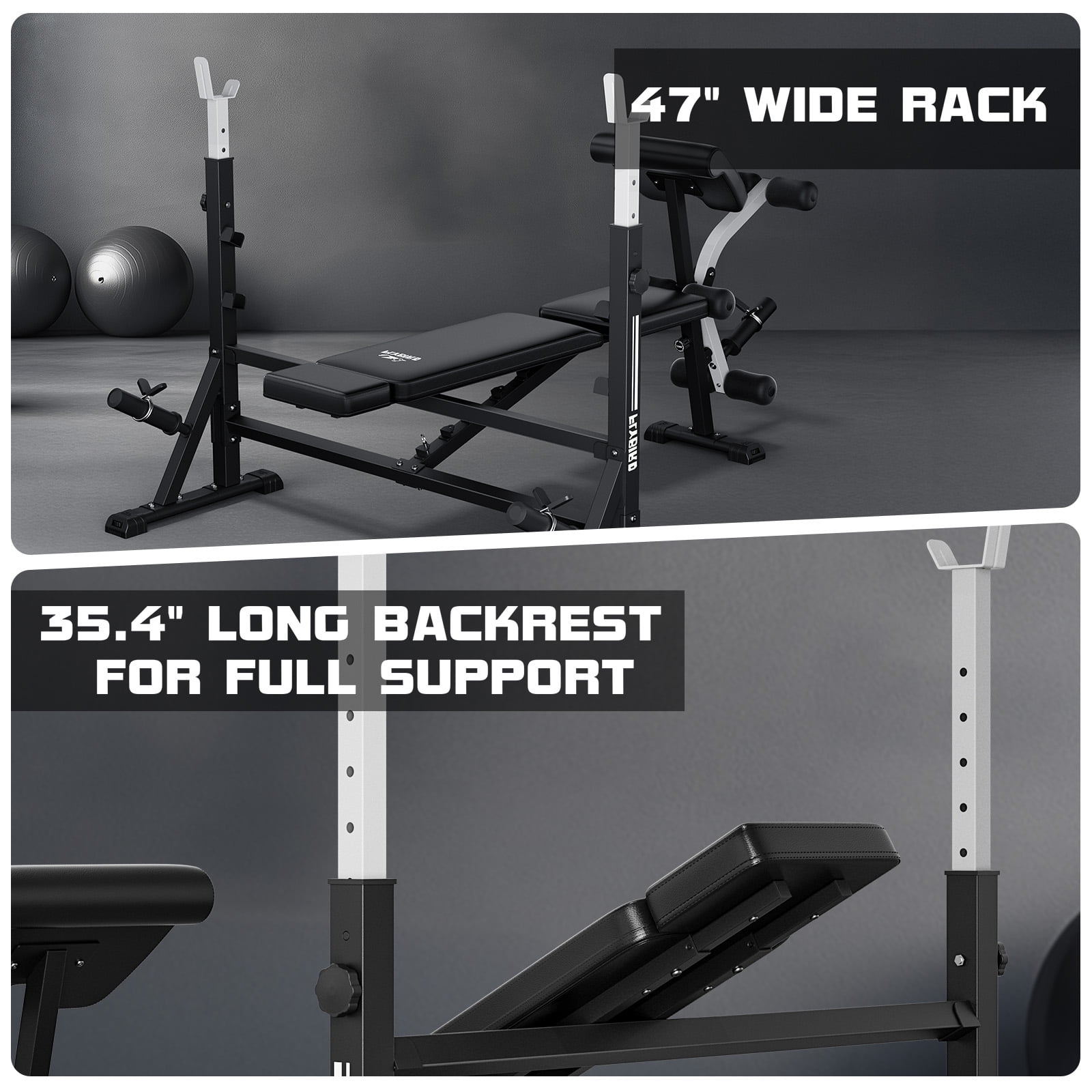 FLYBIRD Olympic Weight Bench - Adjustable Press with Rack, Leg Developer & Preacher Curl (1000Lbs/2025)