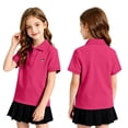 thumbnail image 4 of Kids Polo Shirt Lightweight Quick Dry Short Sleeve Lapel Golf T-Shirt Back To School Casual Print School Uniform T-Shirts Hot Pink 2-3 Years, 4 of 5