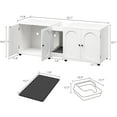 thumbnail image 2 of Garvee Cat Litter Box Enclosure, 55.1" Double Cage with Cat Litter Pad, White, 2 of 9