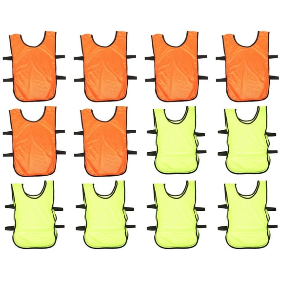 LABSERRON 12Pcs Team Practice Vest Soccer Pinnies for Athletes Quick Drying and Machine Washable 50.9x32cm