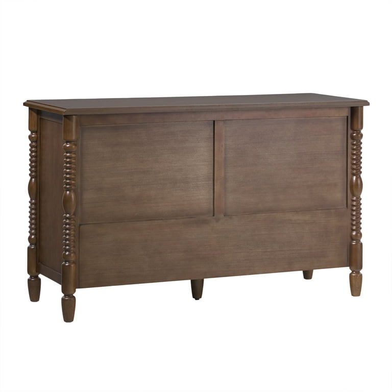 Walker Edison Easy Assembly Solid Wood Dresser, 6 Drawers, Spindle