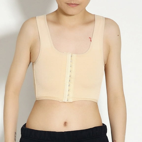 ERTUTUYI Breathable Chest Binder Short Corset Vest Elastic Sport Bra Sleeveless Tops Tank