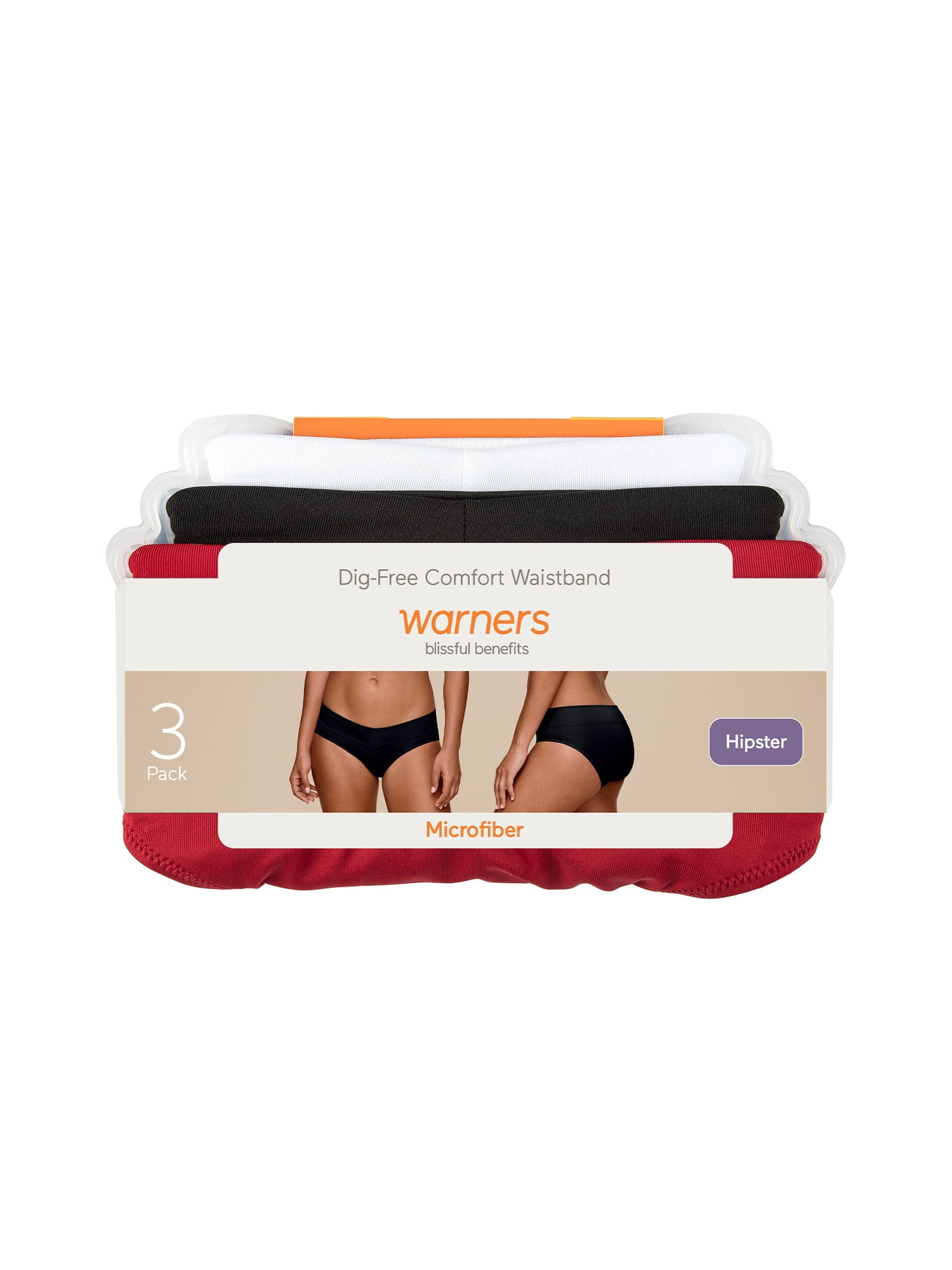 Warners® Blissful Benefits Women's Dig-Free Comfort Waist Microfiber 3-Pack Hipster