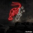 thumbnail image 2 of Craftnamesign Shrimp Playing Trumpet Neon Sign, Seafood Restaurant Decor, 2 of 4