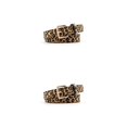 thumbnail image 3 of Minnieouse Cinturón ajustable clásico de cuero PU, cinturones de cintura exquisitos de pelo de caballo ligero de moda Retro Vintage para mujer Camello 2piezas, 3 of 6