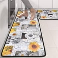 thumbnail image 2 of Kitchen Rugs Sets Of 2,White Gray Photo Frame Daisy Sunflower Pattern Anti Fatigue Kitchen Mat Rugs Non Slip Washable,Decorative Kitchen Floor Mats for Kitchen,Sink,Laundry,17"x47"+17"x47", 2 of 5