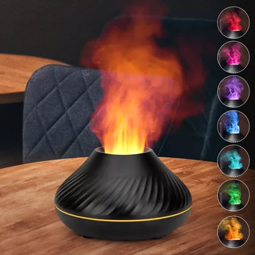 Cute Fire Flame Aroma Diffuser, Essential Oil, Air Humidifier, LED Aromatherapy