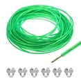 thumbnail image 1 of Uxcell 9/64 Green Vinyl Coated Wire Rope 98ft Galvanized Steel with 6PCS M5 Loop Sleeves, 1 of 7