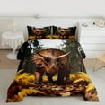 thumbnail image 2 of Feelyou Cartoon Dino Teens Twin Comforter Sets, Rutstic Wildlife Bedding Set, 2 Pieces, 2 of 8