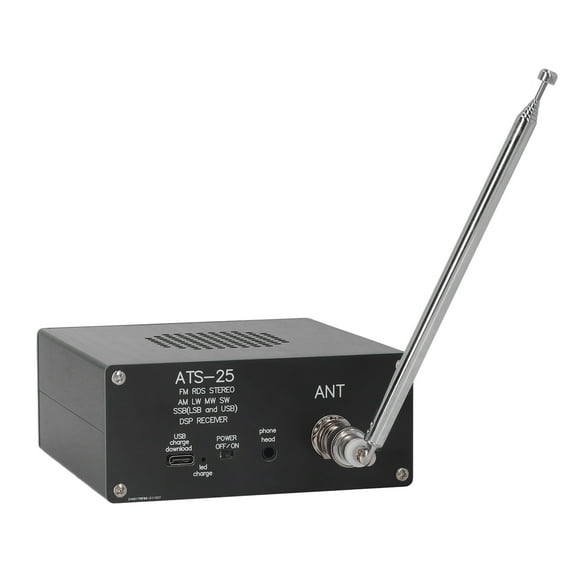 Full Band Radio Receiver, Type C Interface Search Function 3.5mm Audio Jack Stereo Sound Output Portable Shortwave Radio with Antenna for HAM