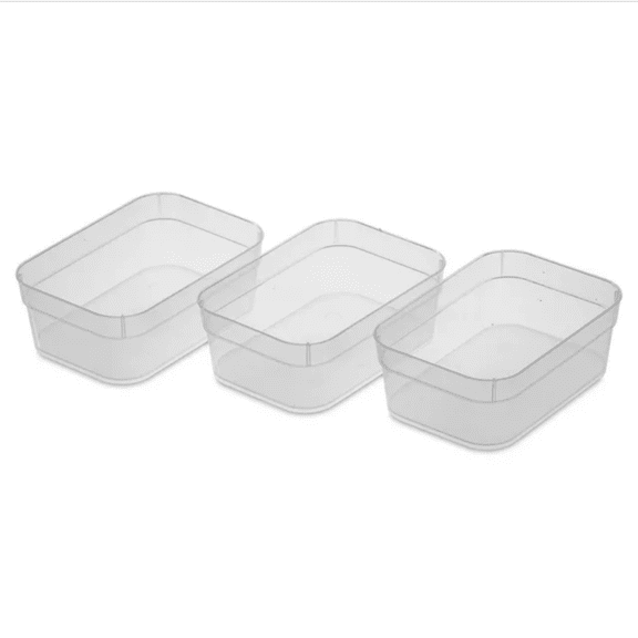 Sterilite Medium Storage Tray, Clear Plastic Organizer Bin for Home & Office, Pack of 1