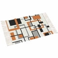 thumbnail image 2 of Orange Geometry,Large Area Rug 4x6ft Woven Runner Rug,Retro Modern Abstract Middle Century Washable Living Room Bedroom Kitchen Bathroom Classroom Carpet with Tassels,Indoor Outdoor Throw Door Mat, 2 of 5