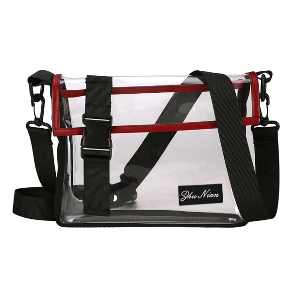 Sywqhk Bolso Bandolera De Hombro De Pvc Transparente Bolsos Cruzados Casuales Unisex (Rojo) Sywqhk Para estrenar