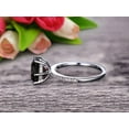 thumbnail image 5 of 6mm Round Black Diamond Moissanite 1.5 Carat Engagement Ring Solid 10k White Gold Wedding Ring basket underneath Halo Gemstone Promise Ring for Bride, 5 of 5