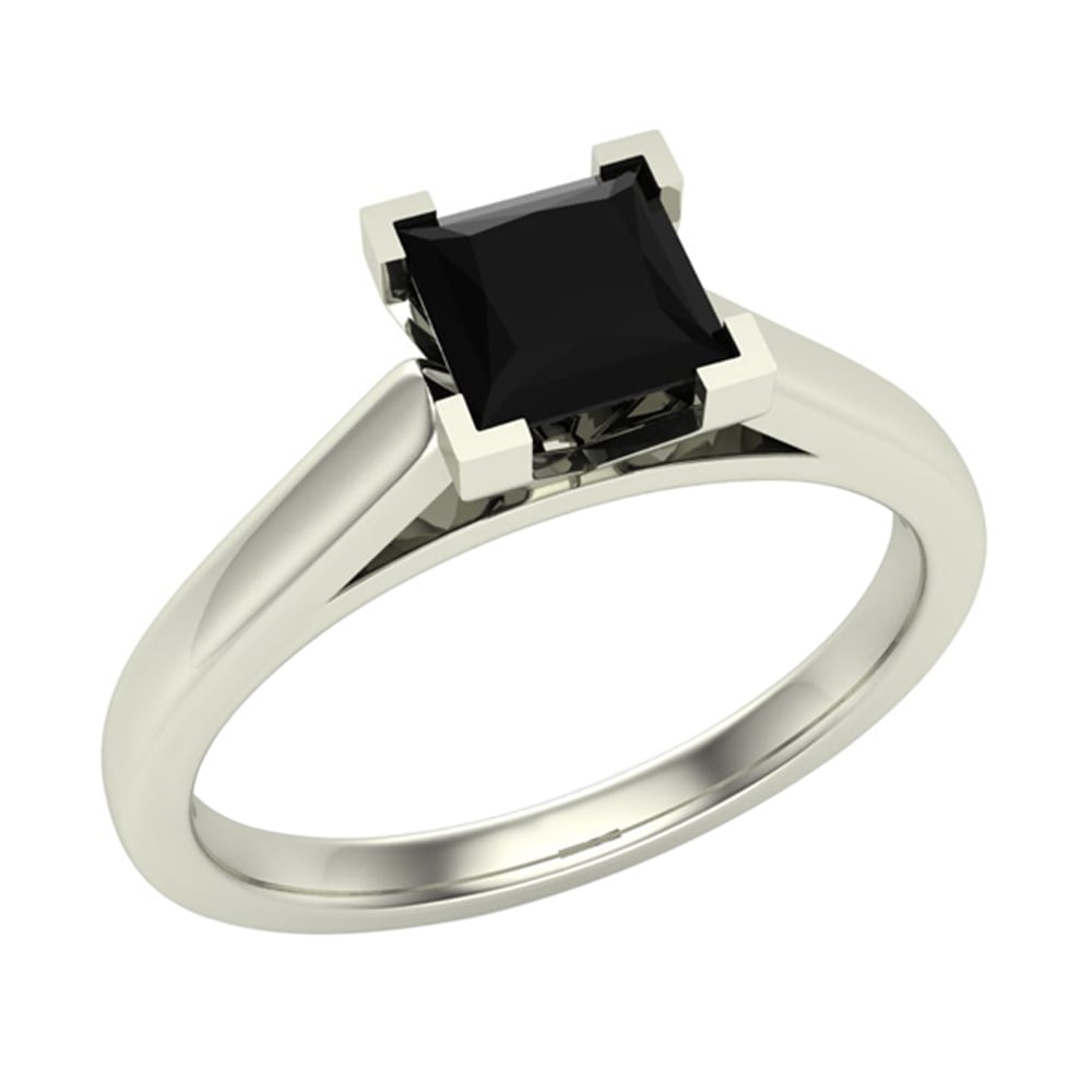 Details about   Black Diamond Ring IGL Certified Princess Cut 1.4 Ct Size 6 7 8 9 10 11 12 13 14