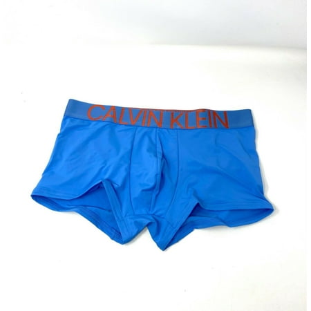 Calvin Klein Low Rise Trunk Blue Men's Underwear Microfiber Logo Waistband