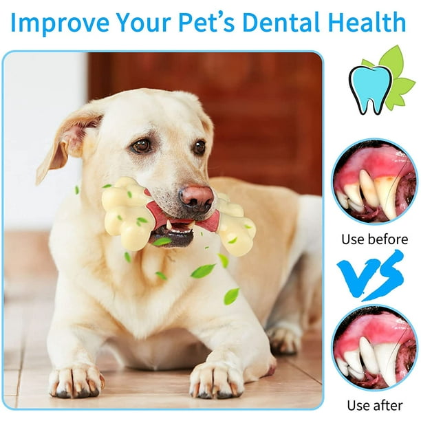 FFIY Tough Dog Toys Indestructible Dog Toys for Aggressive Chewers Large Breed Durable Dog Bone Chew Toys Made with Nylon and Rubber Interactive Dog