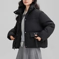thumbnail image 7 of Kmdttou Womens Winter Coats Puffer Jacket Womens Solid Color Fshion Pocket Hodded Keep Warm Coat, 7 of 7