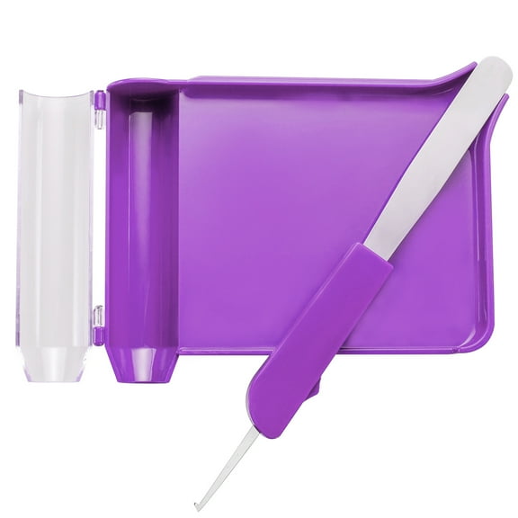 Right Hand Pill Counting Tray with Spatula (Purple - Stainless Steel Spatula)
