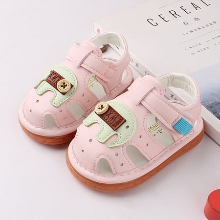 

QISIWOLE Toddler Baby Girls Boys Shoes Hollow Out Soft Cartoons Elephant Summer Sandals summer savings
