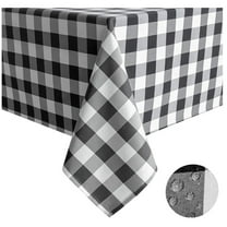 Tektrum Waterproof 60" x 84" Classic Camping Picnic Checkered Polyester Microfiber Tablecloth
