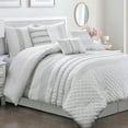 thumbnail image 1 of HIG Juego de Cama de 7 Piezas con Bordado Blanco en Bolsa, Moderno y Elegante Juego de Edredón Tamaño King para Adultos, 1 of 8