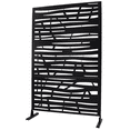 thumbnail image 5 of Tcbosik Metal Outdoor Privacy Screen, 76"H x 48"W Freestanding Decorative Privacy Panel for Balcony, Garden, Patio, Poolside, Black, 5 of 8