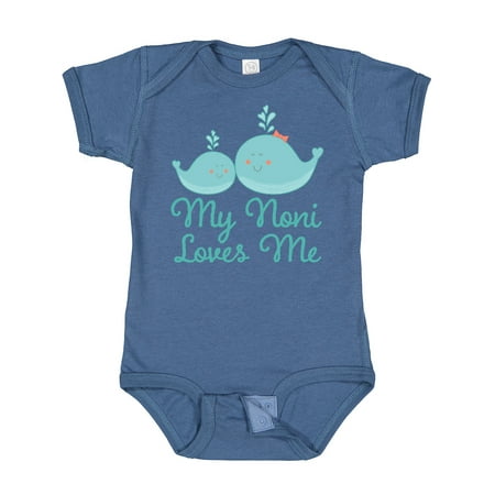 

Inktastic Noni Loves Me Grandchild Whale Gift Baby Boy or Baby Girl Bodysuit