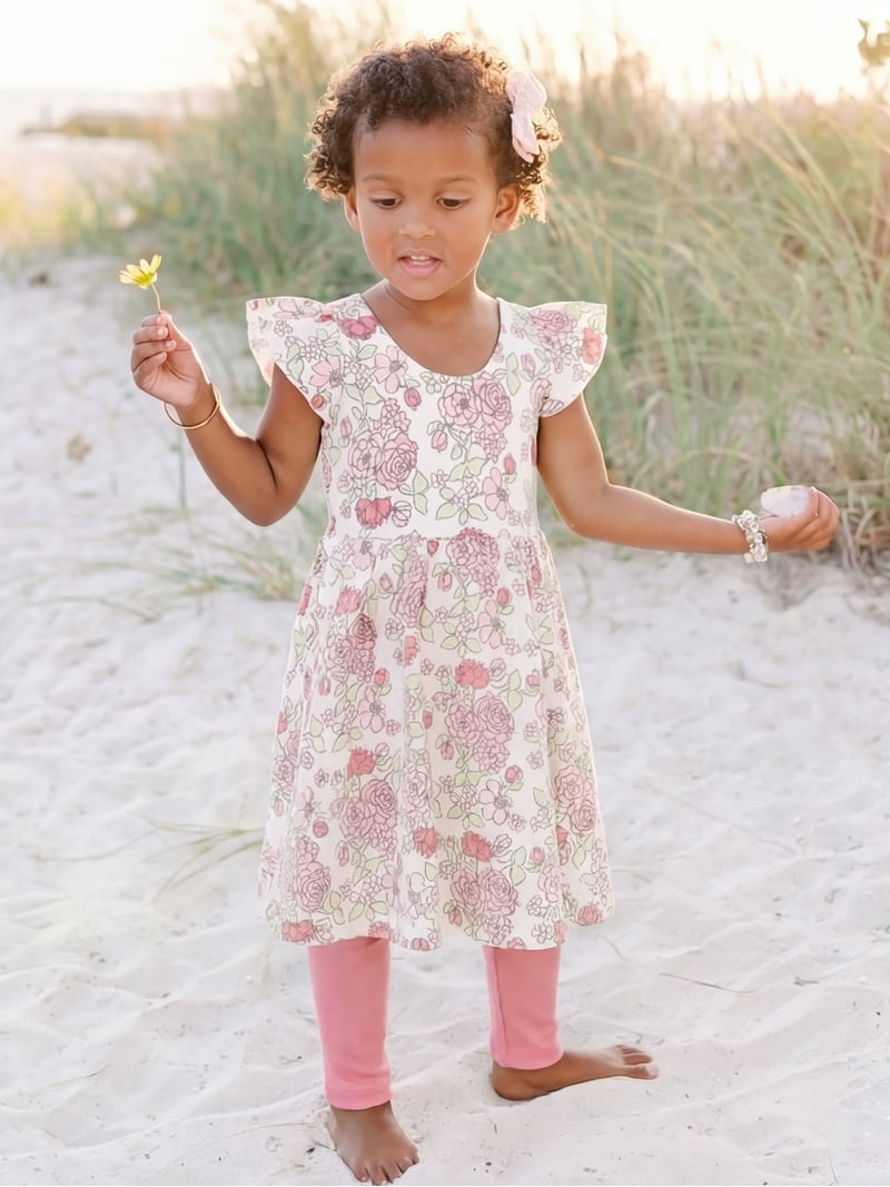 Monica + Andy Organic Cotton Short Sleeve Let's Dance Dress, Sizes 12-18M-5T