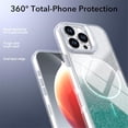 thumbnail image 5 of Case For IPhone 16 Pro 6.3-inch, Bright Color Glitter Gradient Frame Holder Slim Magnetic Phone Case [Compatible With MagSafe ] Hard Back & Soft TPU Bumper Shockproof Protective Cover,Green, 5 of 8