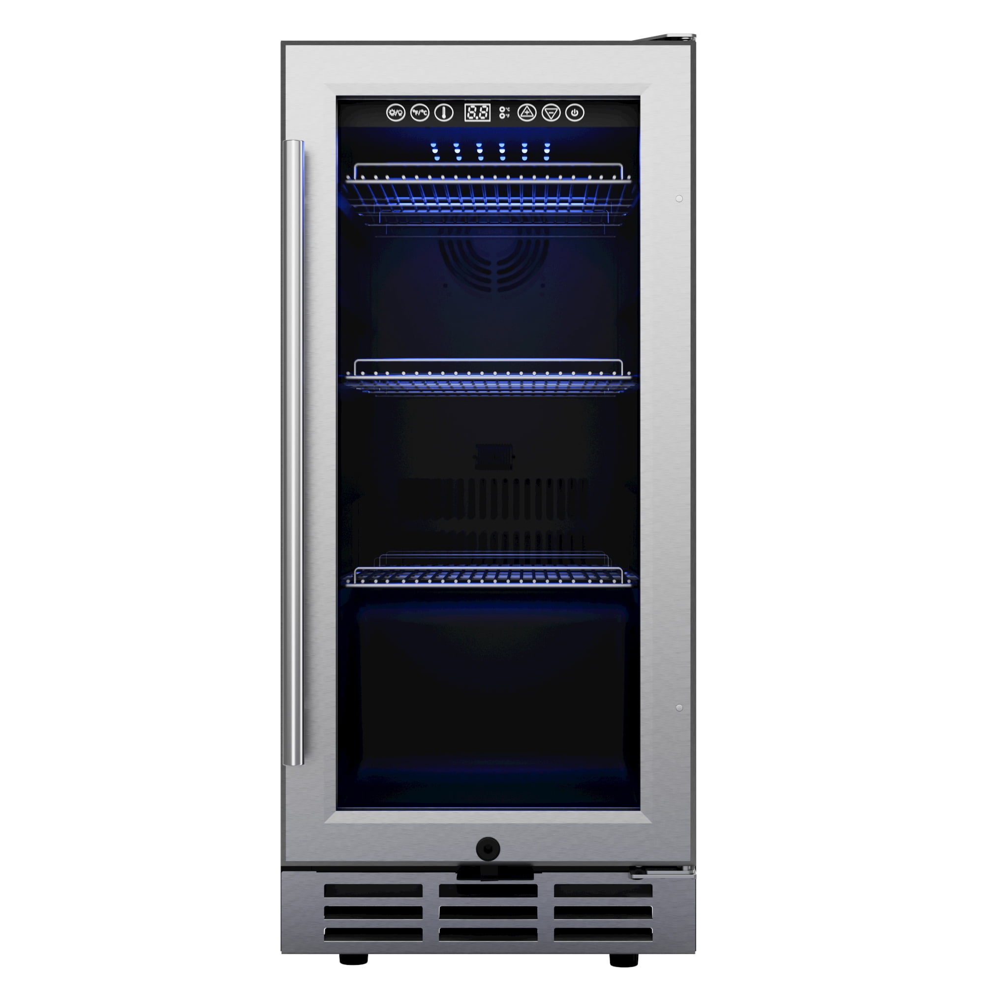 Simzlife 15" Built-in Beverage Refrigerator, 130 Cans Beverage Cooler, Under Counter Beer Fridge  for Soda, Water, Wine for Kitchen, Bar or Office