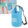 thumbnail image 2 of Bolsa seca impermeable, bolsa de almacenamiento en seco de PVC plegable portátil con correa para el hombro para natación, rafting, camping, 15L, azul YUNYI BRAND  Deportes, 2 of 8