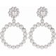 thumbnail image 1 of Large Hoop Dangle Earring Black White Pearl Earring With Stainless Steel Pin Big Circle Loop Earrings For Women Girls Jewelry M2:silver flower -, 1 of 4