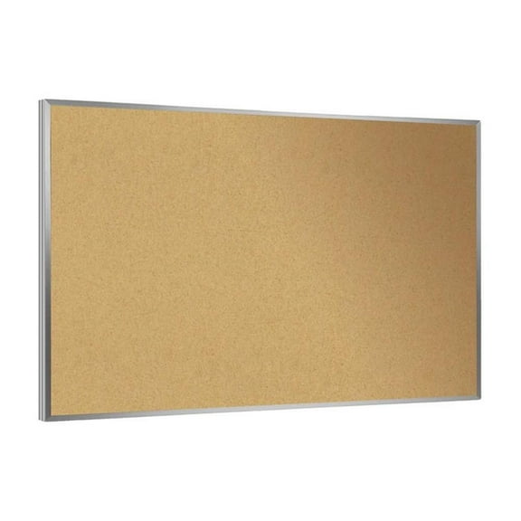 Ghent 36.0" x 46.5" Silver Aluminum Frame Natural Cork Bulletin Board