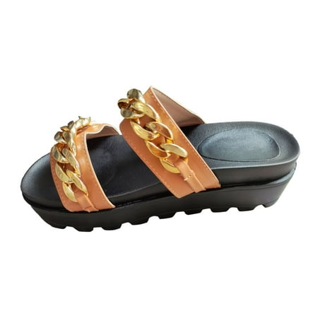 

Cathalem Women Shoes Slippers New Summer Wear Casual Slippers FASHION Shoes Brown 38