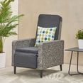 thumbnail image 2 of GDF Studio Fircrest Outdoor Wicker Pushback Recliner with Cushion, Mixed Black and Dark Gray, 2 of 8