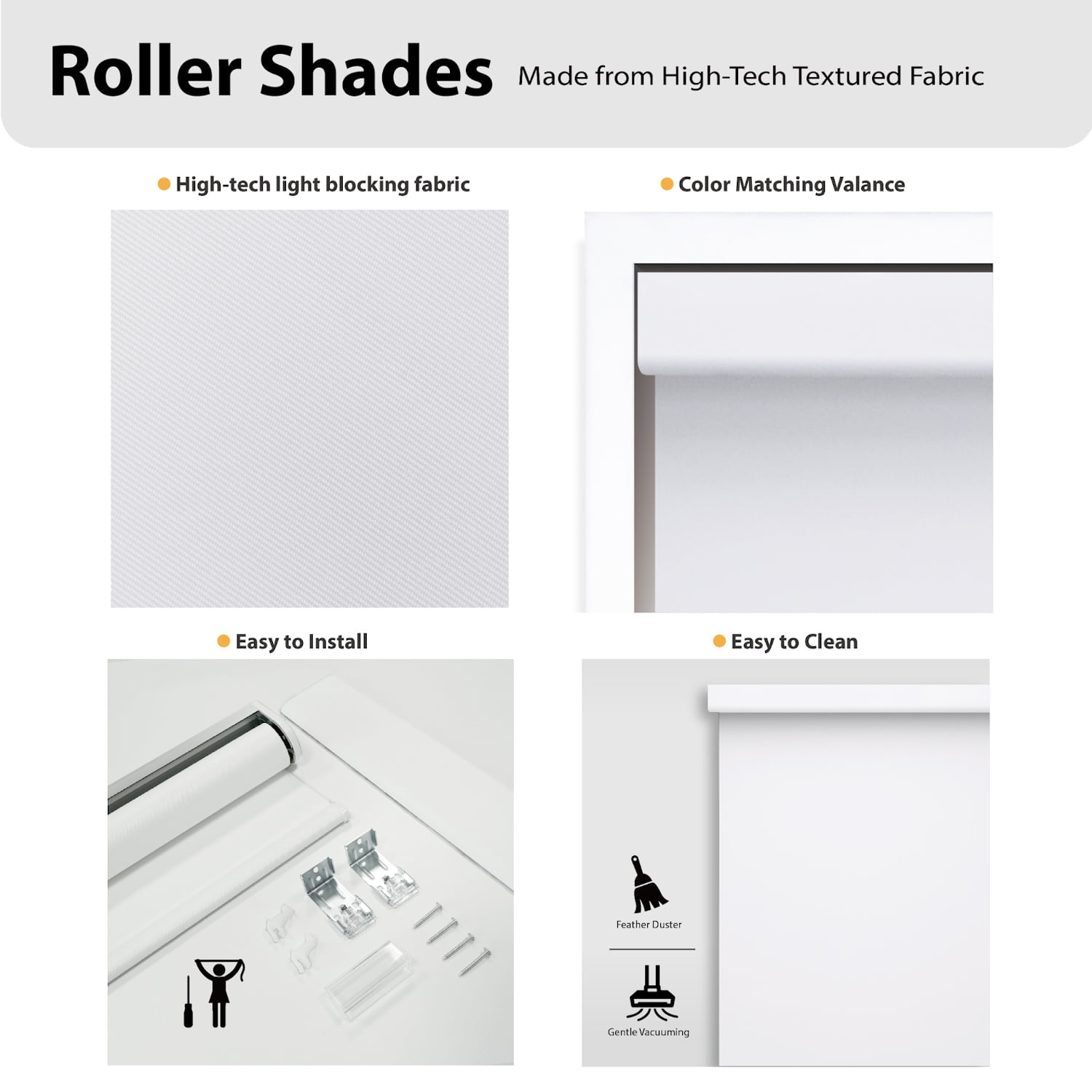 Regal Living Cordless Blackout Polyester Roller Shades, Gray - 58" W x 72" L