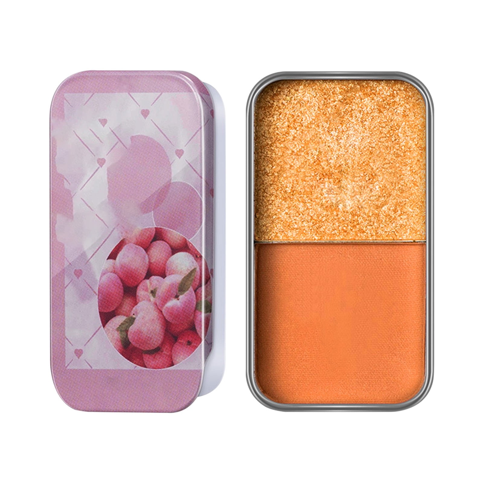 KI8jcuD Highlighter Eyeshadow Palette Pearlescent Sequined Iron Box