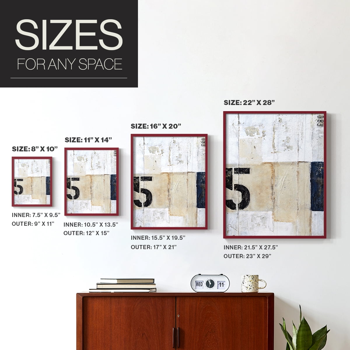 5th Row in Paper Solid Wood 11 x 14 Framed Print
