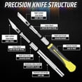 thumbnail image 3 of 16-Piece Knife Set, Precision Craft Knife Kit with Magnetic Storage Case, Hobby Knife for Cutting Paper, Vinyl, Foam, Models, 3D Printing, Stencils & Junk Journal Supplies, 3 of 6