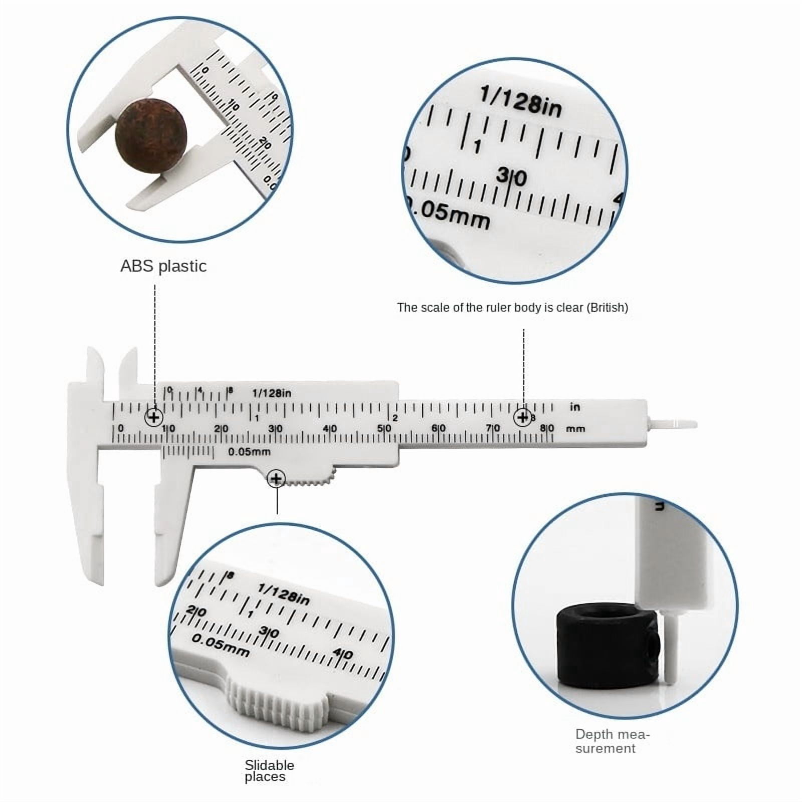 Portable Mini Plastic Sliding Vernier Caliper 0-80mm Double Scale Gauge Student Ruler Measure Tool Small Objects Creative Gifts