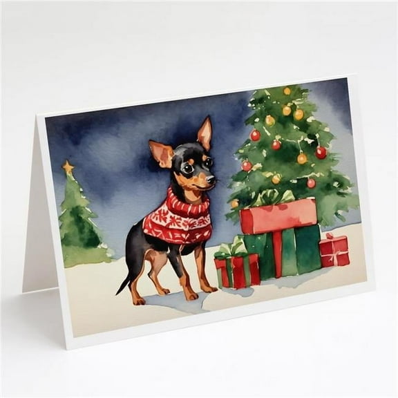 Miniature Pinscher Cozy Christmas Greeting Cards Pack of 8 7 in x 5 in