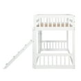 thumbnail image 6 of Noble House Twin Over Twin Bunk Bed, Pine Wood Frame with Climbing Ramp, Dual Ladders & Playhouse Design, White, 6 of 12