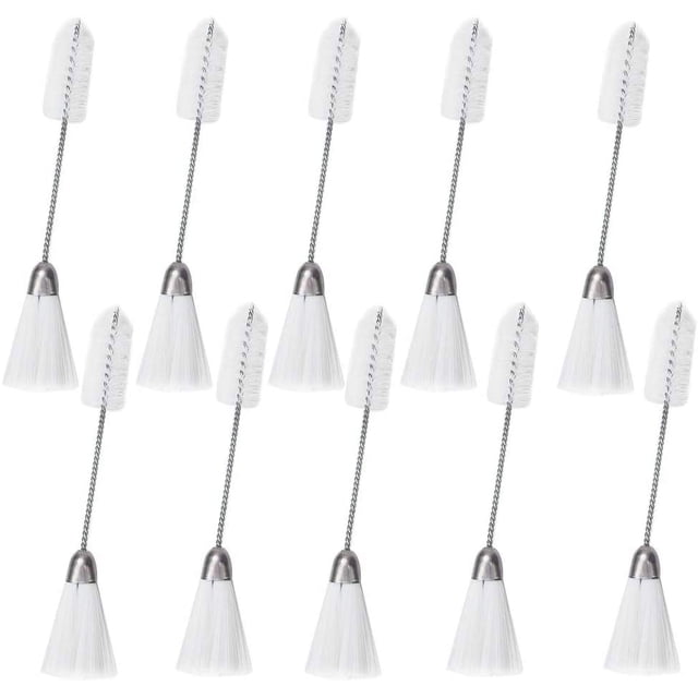 10 cepillos de limpieza para máquinas de coser de 2 extremos, herramientas de limpieza de nailon y acero inoxidable para teclado de computadora automotriz y mantenimiento de máquinas de coser
